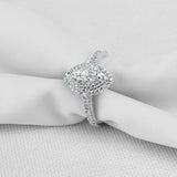 2ct Marquise Cut VVS1D Diamond Engagement Ring Double Halo 14k White Gold Finish