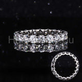 1ct Round Cut Moissanite Full Eternity Women Wedding Band 14k White Gold Plated