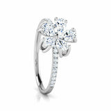 2Ct Pear Cut Diamond Floral Nature Inspired Engagement Ring 14K White Gold Over