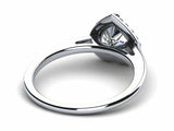 1.4ct Heart Cut VVS1D Diamond Halo Solitaire Engagement Ring 14k White Gold Over