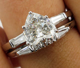 5Ct Heart Cut Diamond Bridal Set Engagement Ring Band 18K White Gold Finish