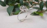 1ct Round Cut Diamond Engagement Ring 14k White Gold Finish Halo Solitaire Women