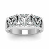 0.5ct Round Cut Diamond Intertwined Hearts Engagement Ring 14k White Gold Finish