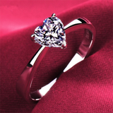 1.7ct Heart Cut Diamond Engagement Ring 14k White Gold Over Solitaire Love Shape