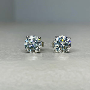 0.55ct Round Cut Moissanite Solitaire Stud Women Earrings 14k White Gold Plated