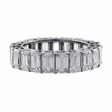 5Ct Emerald Cut Diamond Iced Full Eternity Wedding Band 10K White Gold Finish