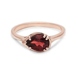 0.3ct Pear Cut Red Garnet Engagement Ring 14k Rose Gold Finish Solitaire Women