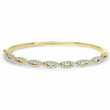 5ct Round Cut Diamond Wave Twist Women Cuff Bangle Bracelet 14K Yellow Gold Over