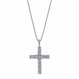 2.5ct Round Cut Diamond Jesus God Cross Pendant 14k White Gold Finish NO CHAIN