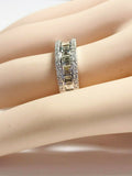 5Ct Emerald Cut Diamond Half Eternity Gatsby Wedding Band 14K White Gold Finish