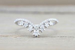 1.5ct Round Cut Diamond Engagement Ring Star Tiara Crown 14k White Gold Finish