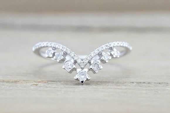 1.5ct Round Cut Diamond Engagement Ring Star Tiara Crown 14k White Gold Finish