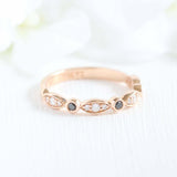 1ct Round Cut Diamond Wedding Band Stackable Half Eternity 14k Rose Gold Finish