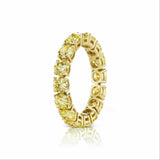 7.5ct Round Cut Yellow Sapphire Full Eternity Wedding Band 14K Yellow Gold Over