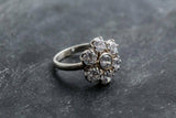 2.6ct Engagement Ring Round Cut Diamond Cluster Floral 14k White Gold Finish