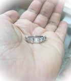 2ct Emerald Round Diamond Half Eternity Wedding Ring Band 14k White Gold Finish