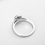 1ct Round Cut Diamond Engagement Ring Bezel Set Solitaire 14k White Gold Finish