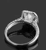 1.57ct Cushion Diamond Engagement Ring Round Accent Dual Halo 14k WhiteGold Over