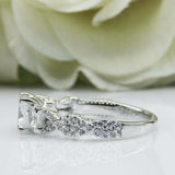 2.5ct Princess Cut Diamond Trilogy Infinity Shank Ring 14k White Gold Finish