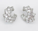 5ct Baguette Cut Diamond Cocktail Art Deco Stud Earrings 14k White Gold Finish