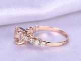 1.3ct Round Cut Morganite Engagement Ring Diamond Accents 14k Rose Gold Finish