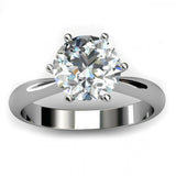 1ct Round Cut Diamond Secret Solitaire Engagement Ring In 14k White Gold Finish