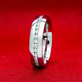 3Ct Round Cut Diamond Wide Eternity Unisex Wedding Band 14K White Gold Finish