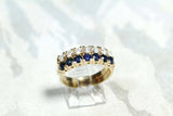 2ct Round Cut Sapphire Diamond Half Eternity Bridal Bands 14k Yellow Gold Finish