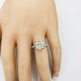 1.6ct Cushion Cut Diamond Engagement Ring Accent Solitaire 14k White Gold Finish