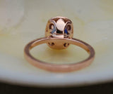 1.9ct Oval Cut Blue Sapphire Engagement Ring Halo 14k Rose Gold Over with Accent