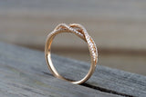 Infinity Wedding Ring Band 1.5ct Round Cut VVS1D Diamond 14k Rose Gold Finish