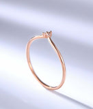 0.2ct Round Cut Diamond Wedding Ring Band Trilogy Minimalist 14k RoseGold Finish