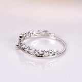 0.2ct Round Cut Diamond Engagement Ring Filigree Tiara 14k White Gold Finish