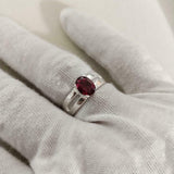 2ct Engagement Ring Oval Cut Pink Ruby Split Shank Women 14k White Gold Finish