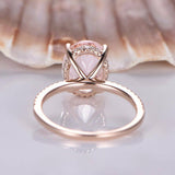 1ct Oval Cut Peach Morganite Accent Solitaire Engagement Ring 14k Rose Gold Over