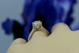 1ct Round Cut VVS1D Diamond Engagement Ring Flower Solitaire 14k White Gold Over