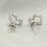 1.5ct Round Cut Diamond Hollow Heart Shape Stud Earrings 14k White Gold Finish