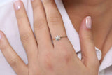 Floral Minimalist Engagement Ring 0.5ct Baguette Cut Diamond 14k YellowGold Over