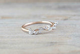 0.2ct Round Cut Diamond Wedding Band 14k RoseGold Finish Floral Branch Leaf Vine