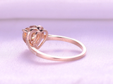 2ct Heart Cut Yellow Citrine Engagement Ring Halo Diamond 14k Rose Gold Finish