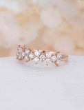 1.4ct Round Cut VVS1D Diamond Wedding Ring Band Cluster 14k Rose Gold Finish