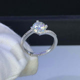 1.5ct Round Cut Diamond Heart Prong Swirl Solitaire Ring 14k White Gold Finish