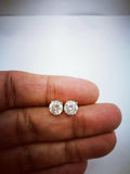 2Ct Round Cut VVS1 Diamond Classic Solitaire Stud Earrings 14K White Gold Finish