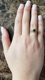 1ct Engagement Ring Heart Cut Green Emerald Mom Mothers Day 14k Yellow Gold Over