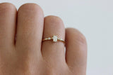 0.5ct Oval Cut Diamond Solitaire with Accents Petite Ring 14k Yellow Gold Finish