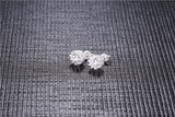 1.5ct Round Cut VVS1D Diamond Crown Solitaire Stud Earrings 14k WhiteGold Finish