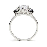 1.2ct Round Cut Diamond Accents Trilogy Engagement Ring 14k White Gold Finish