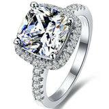 2.5Ct Cushion Cut VVS1 Diamond Bridal Set Engagement Ring 18K White Gold Finish