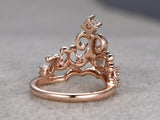 1.5ct Heart Cut Diamond Engagement Ring Princess Crown Style 14k Rose Gold Over