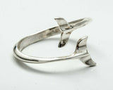 Whale Tails Open Adjustable Women Engagement Ring 14k White Gold Finish